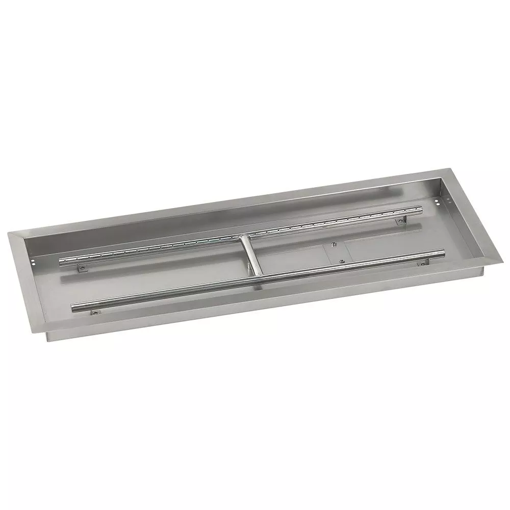 36 x 12 Stainless Steel Rectangular Drop-In Fire Pit Pan by AFG