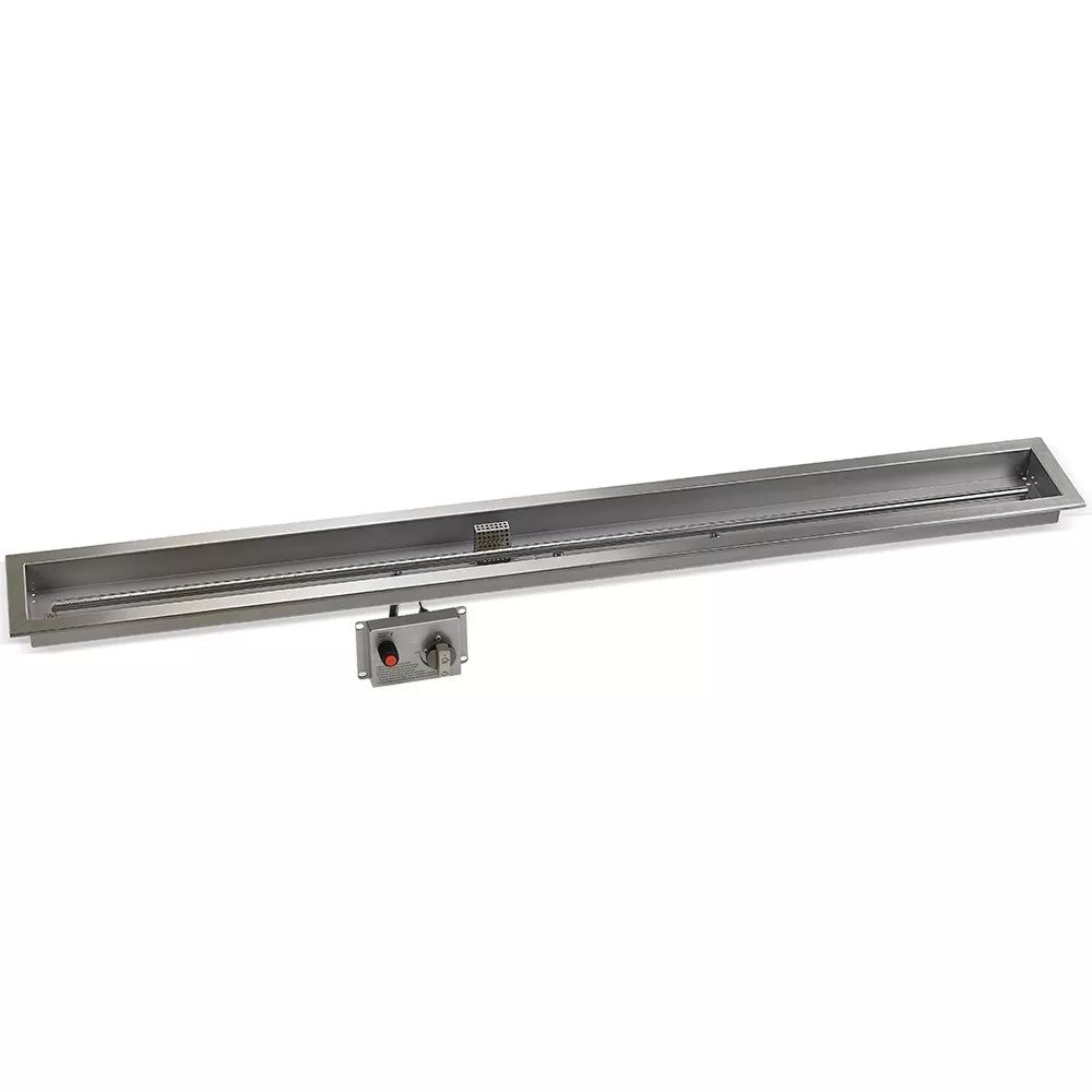 60″ x 6″ Stainless Steel Linear Drop-in Fire Pit Pan With Electric Ignition System kit, CSA Certified