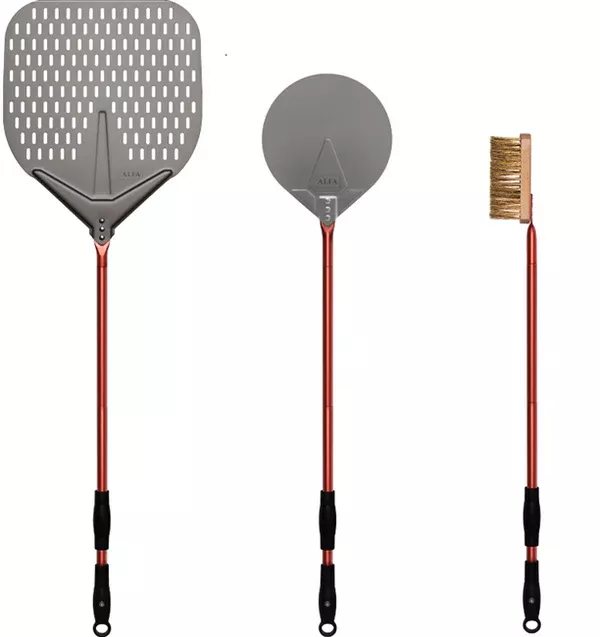 Alfa 36-Inch 3-Piece Pizza Peel Set - Red