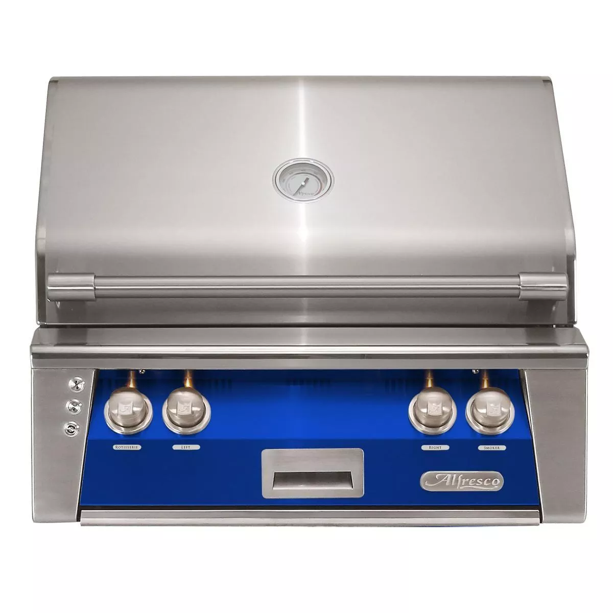 Alfresco ALXE 30-Inch Built-In Propane Grill With Rotisserie in Ultramarine Blue - ALXE-30-LP-S5002