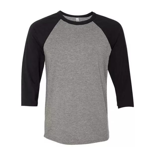 BELLA + CANVAS Unisex Three-Quarter Sleeve Baseball Tee
