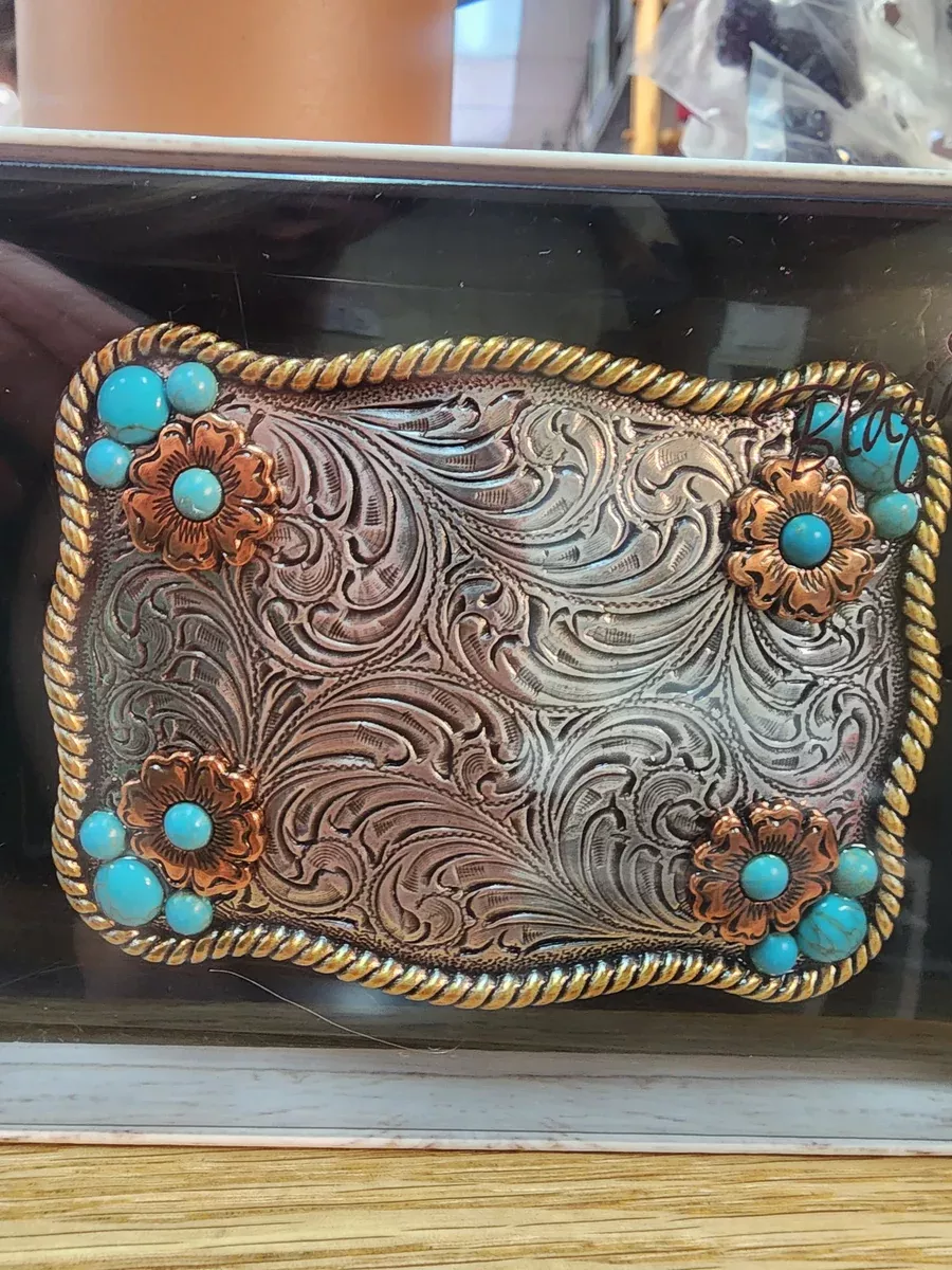 Blazin Roxy Turquoise Flower Buckle