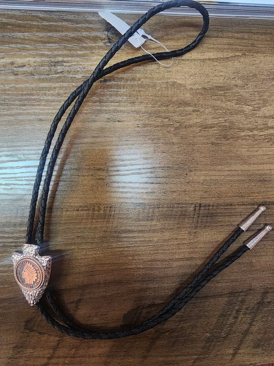 Bolo Tie - Arrowhead Coin