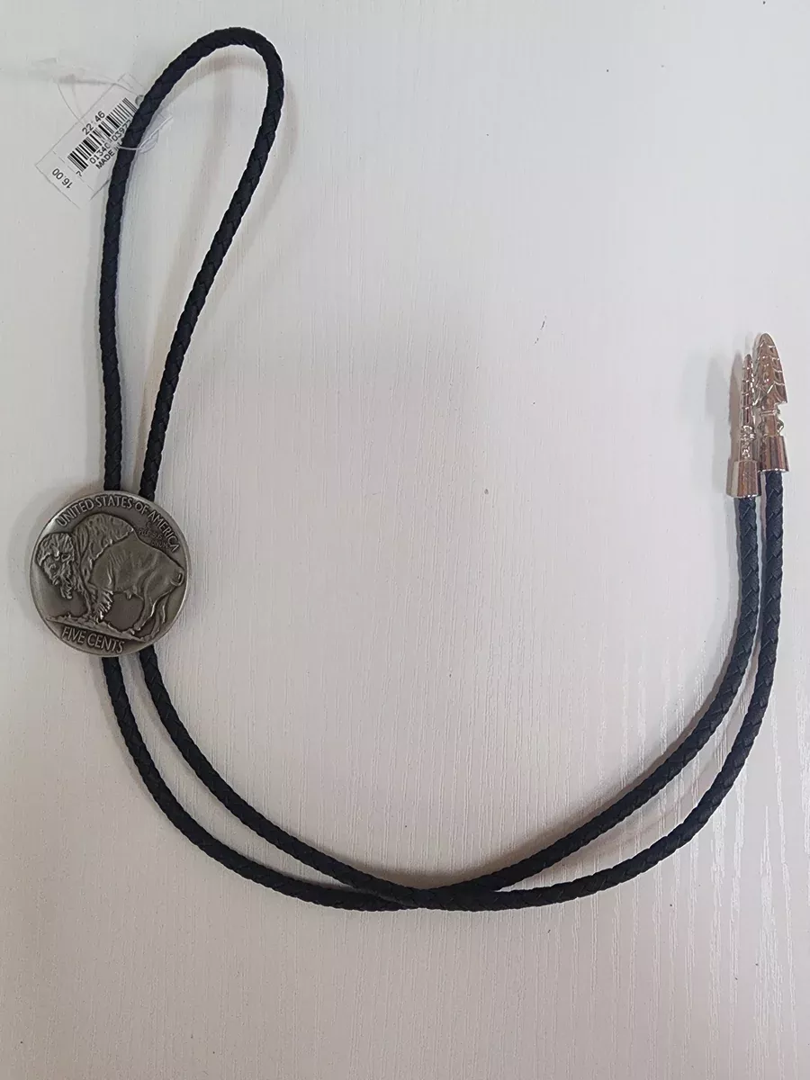 Bolo Tie - Buffalo Nickle with Arrowhead Tassels