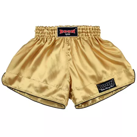 Boon Muay Thai Shorts Retro Fit Gold | KickPunchElbow