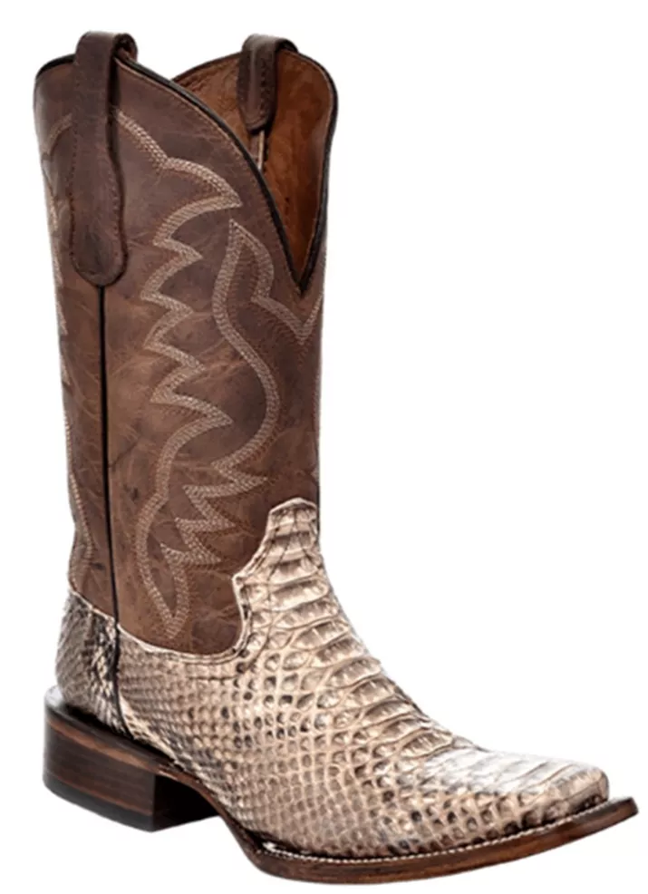 Circle G By Corral L5740 Natural Python Square Toe Men's