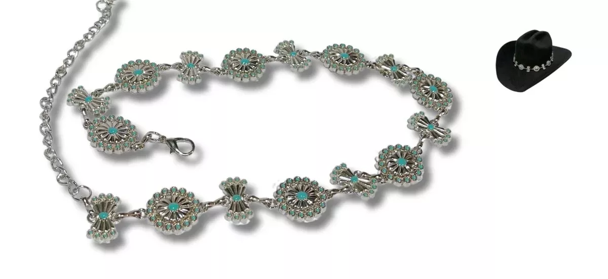 Concho hatband with turquoise stones