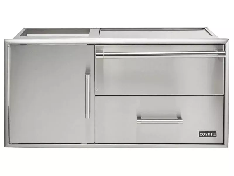 Coyote Grills: 42" Access Door With Storage & Warming Drawer Combo