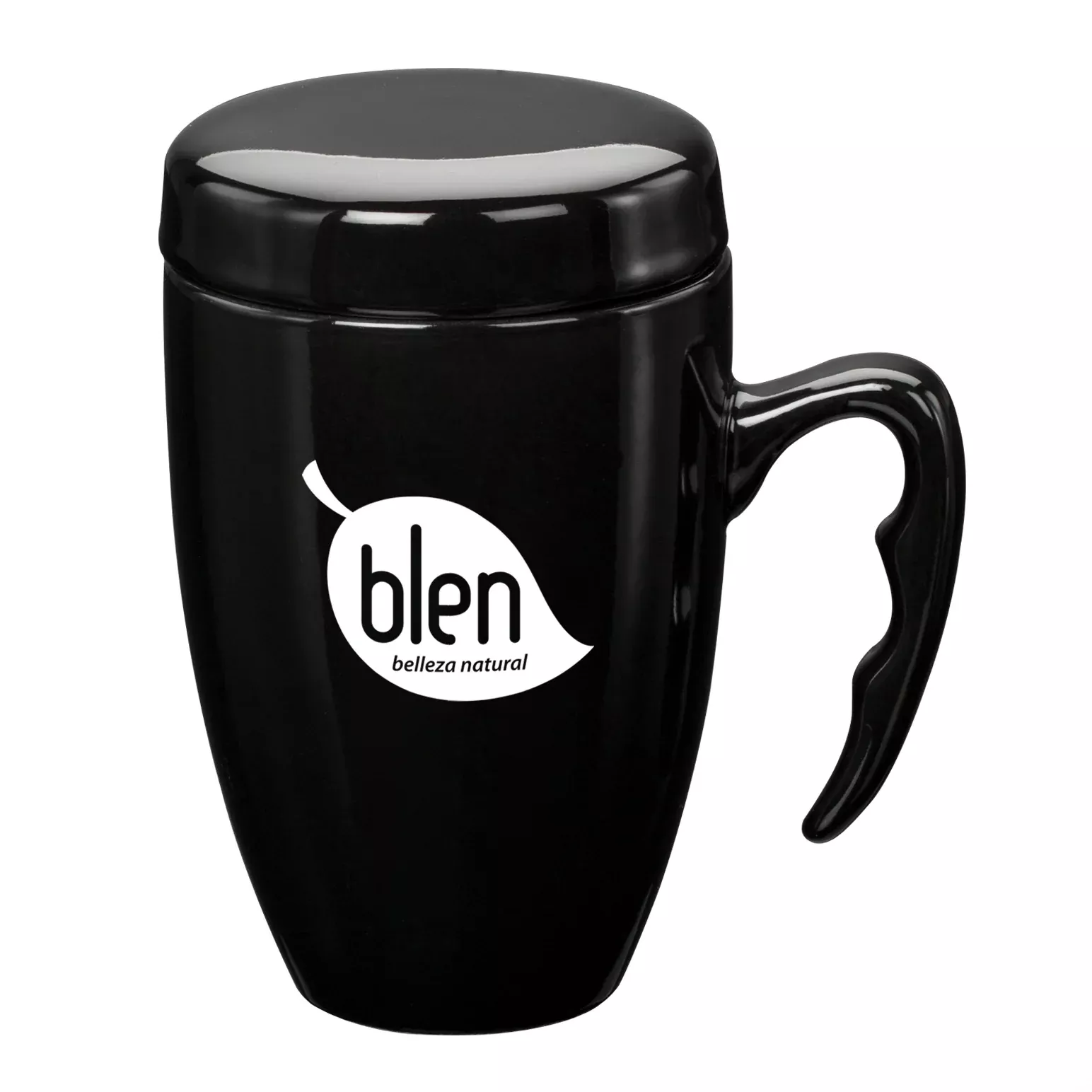 Custom Logo Barco Ceramic Mug w/ Lid - 14oz