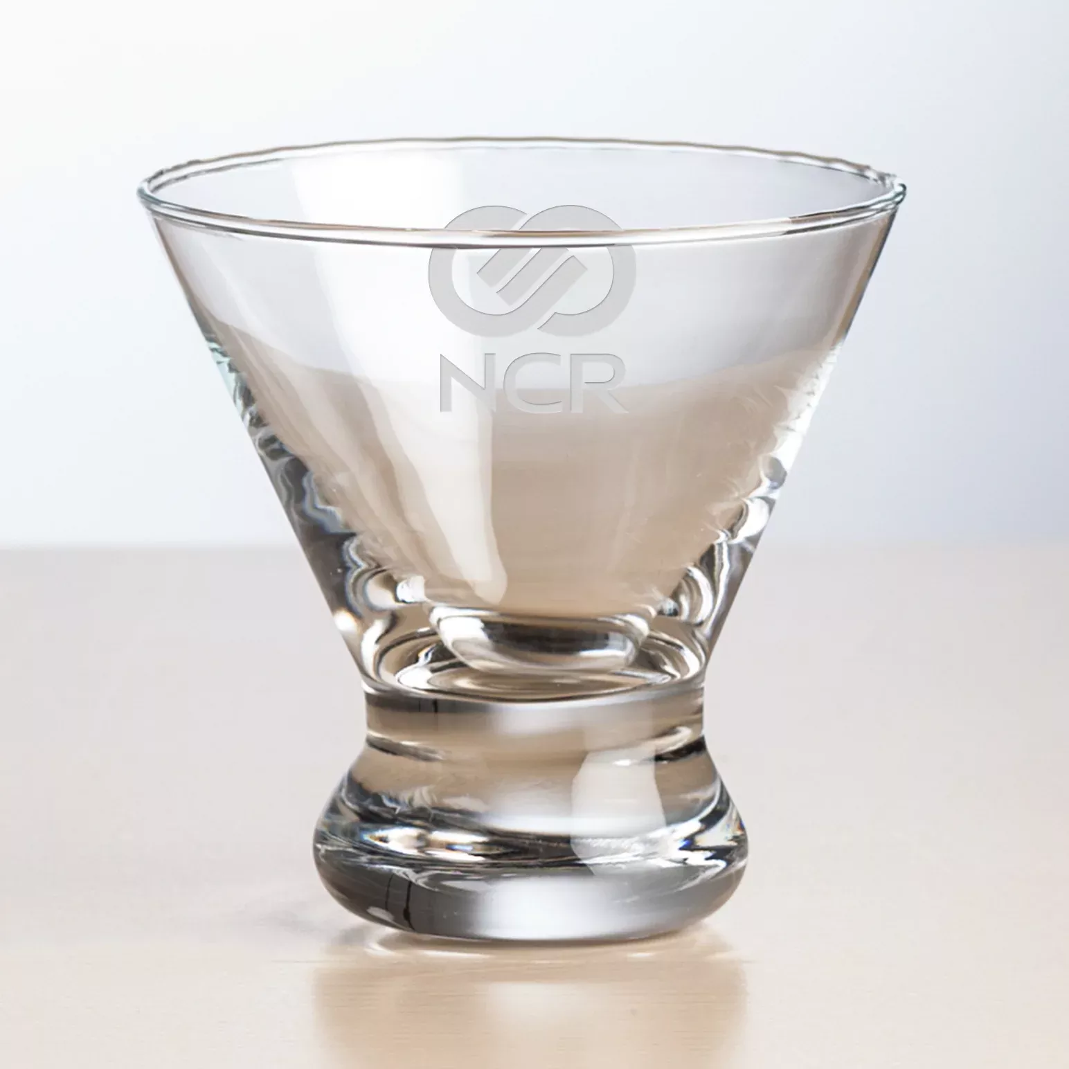 Custom Logo Brisbane Stemless Martini - 8oz - Deep Etch