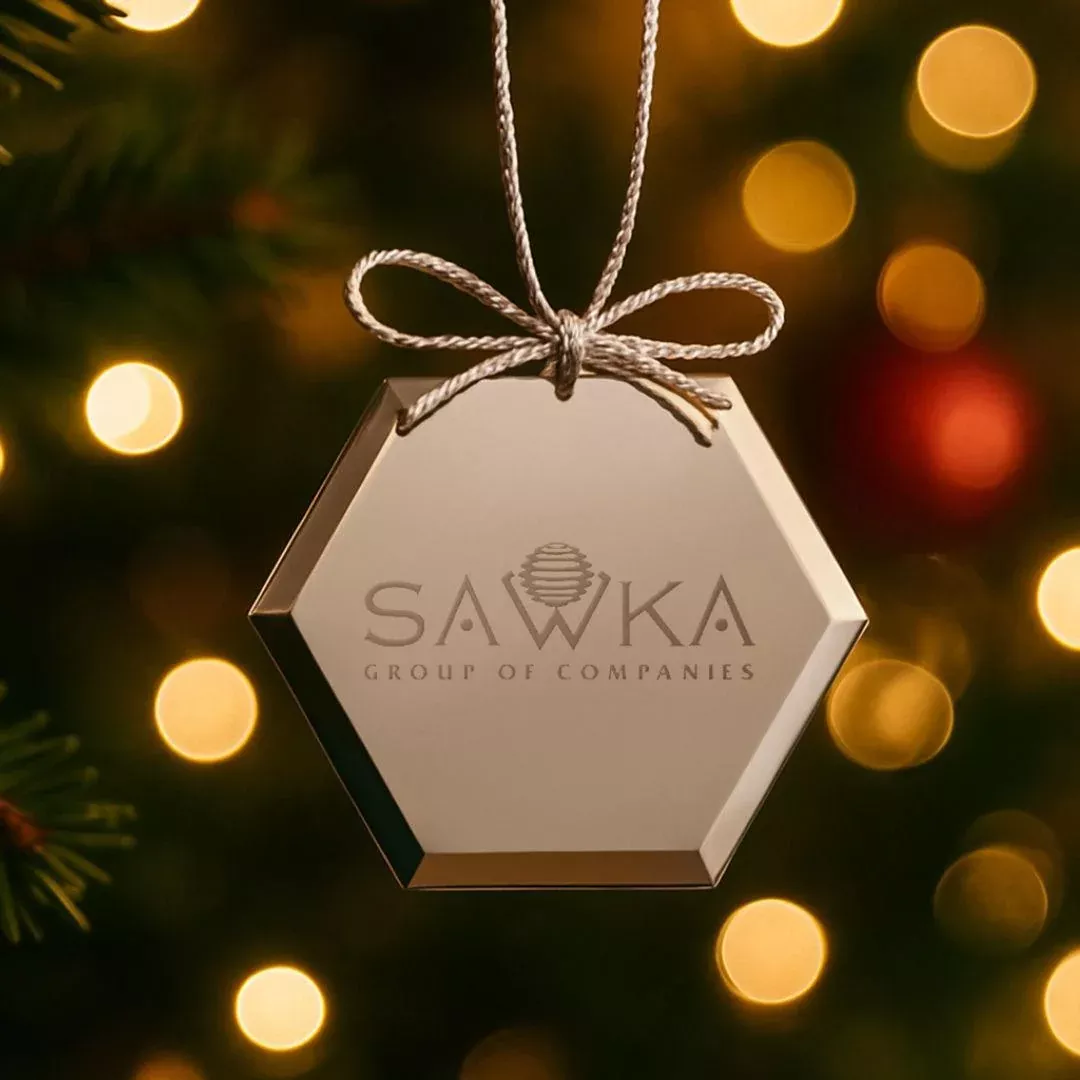 Custom Logo Mirror Ornament - Hexagon