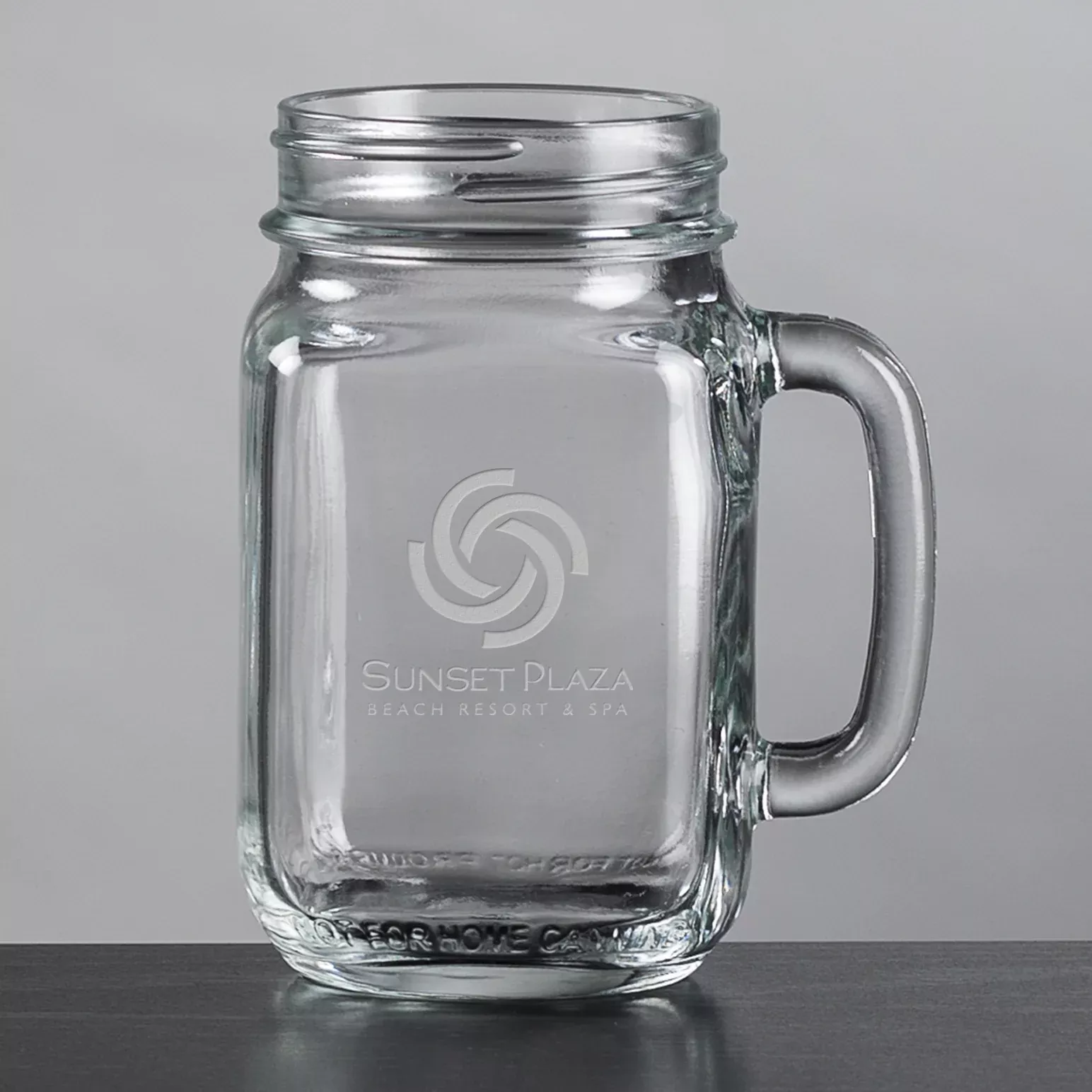 Custom Logo Roswell Drinking Jar - Deep Etch