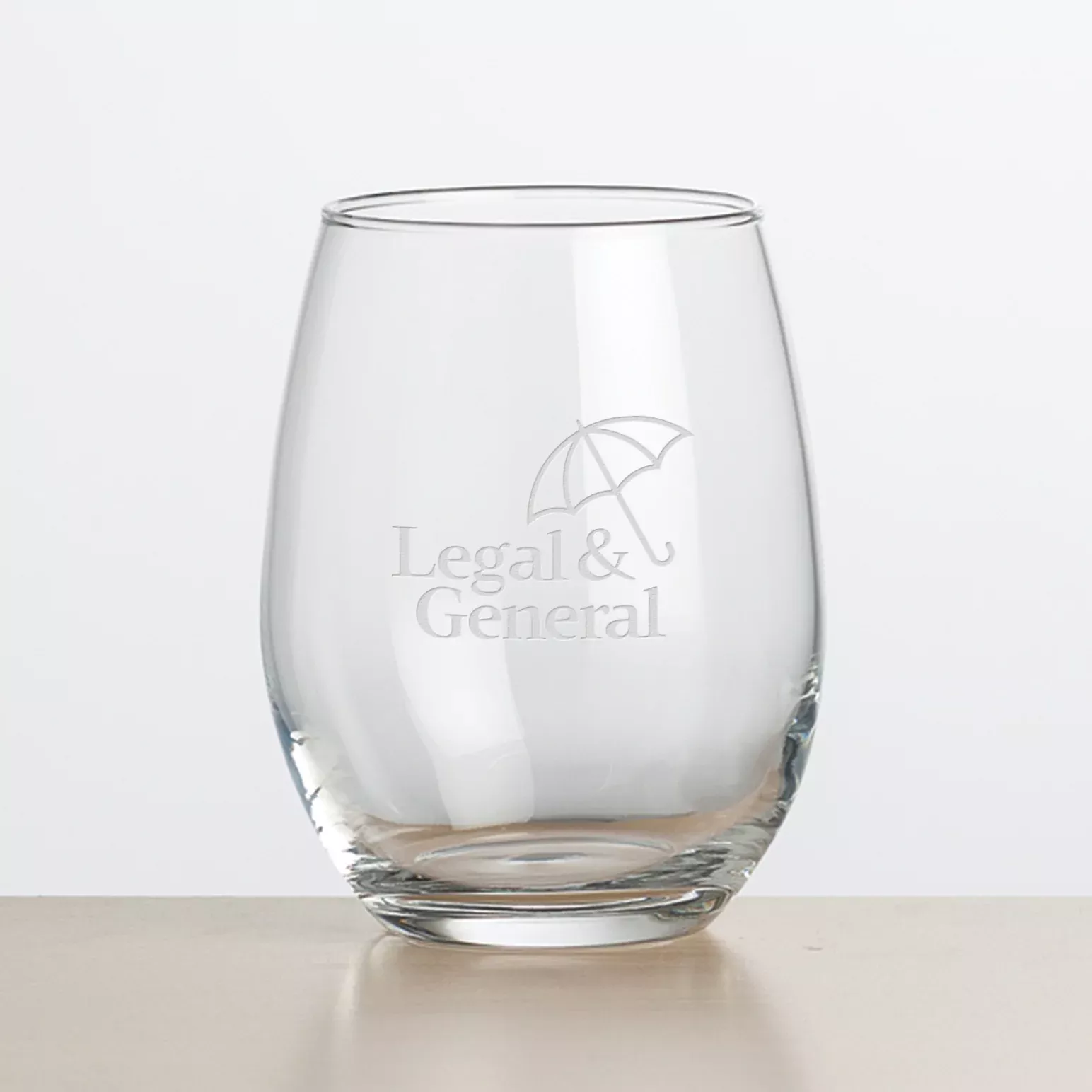 Custom Logo Stanford Stemless Wine - Deep Etch