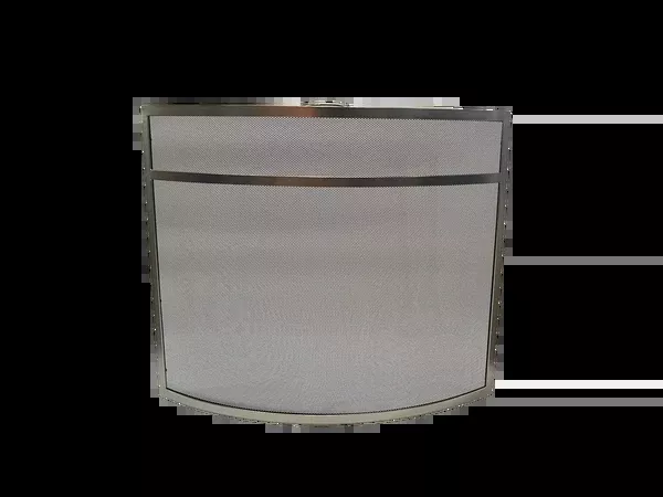 Dagan 27" Nickel Freestanding Bowed Fireplace Screen with Top Handle