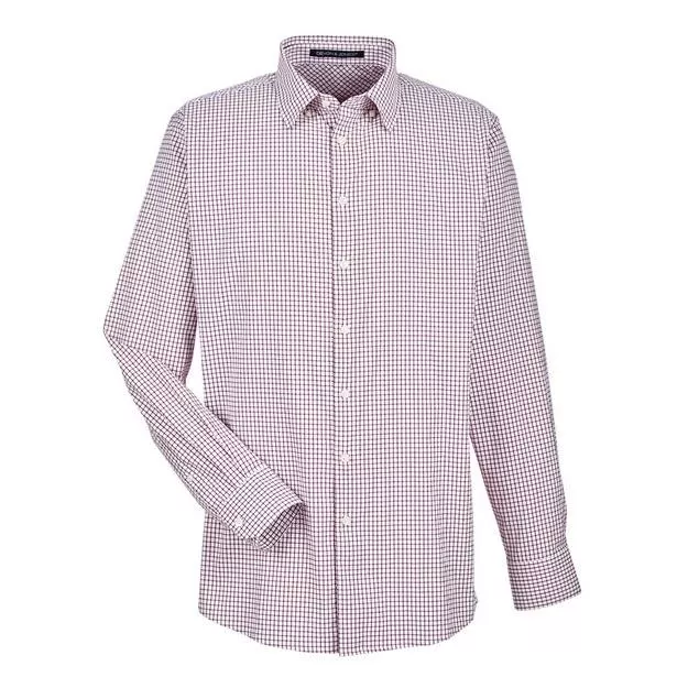 Devon & Jones Men' CrownLux Performance Micro Windowpane Woven Dress Shirt