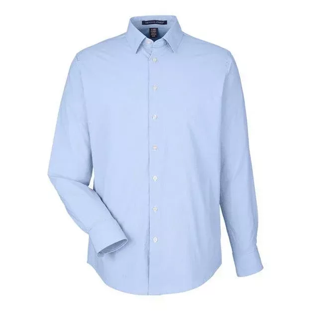 Devon & Jones Men' CrownLux Performance Microstripe Dress Shirt