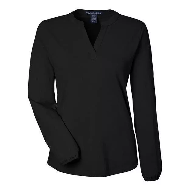 Devon & Jones Women's Raleigh Half-Placket Knit Top