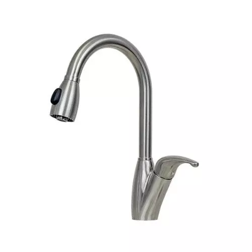 E-Stainless Cascade KPS3030 Faucet & VSR-3219 3/8-Inch-Radius Single-Bowl Sink Bundle