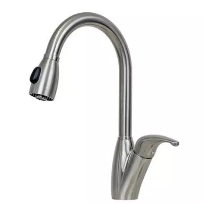 E2 Stainless Solid StainlessKitchen Faucet 100% Solid T304 Commercial Grade Cast Brushed Stainless Steel- KPS3030- Cascade