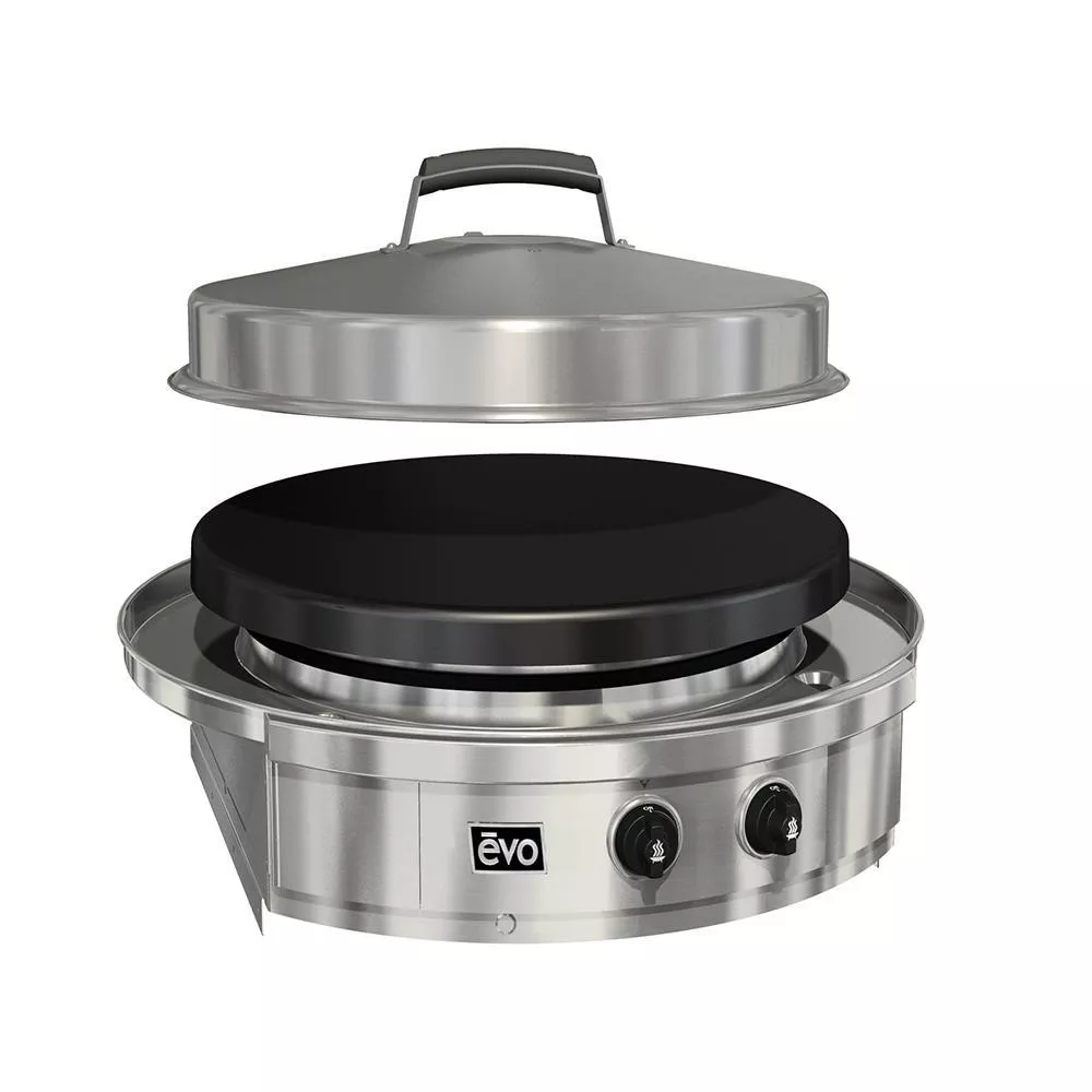 EVO Affinity 25G Built-In Flattop Natural Gas Grill w/ Non-Stick Ceramic Clad Coating - 10-0095-NG