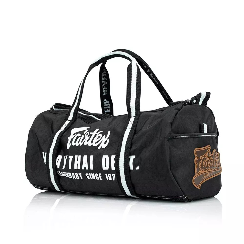 Fairtex BAG9 Black Retro Style Barrel Bag