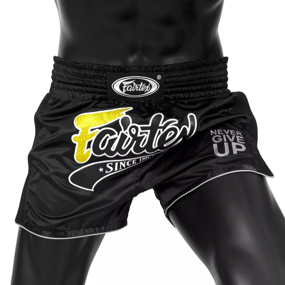 Fairtex BS1708 Black Slim Cut Muay Thai Shorts
