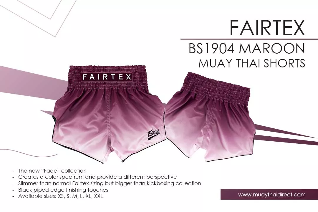Fairtex BS1904 Fade Muay Thai Shorts Maroon
