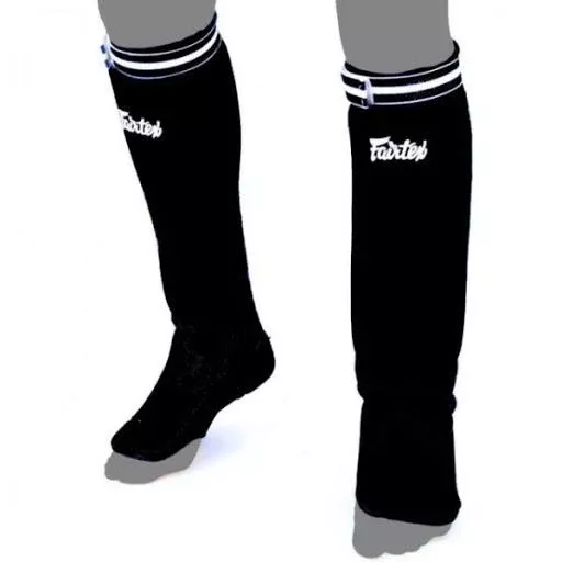 Fairtex Shin Guards Sock Type Cotton SPE1 Black