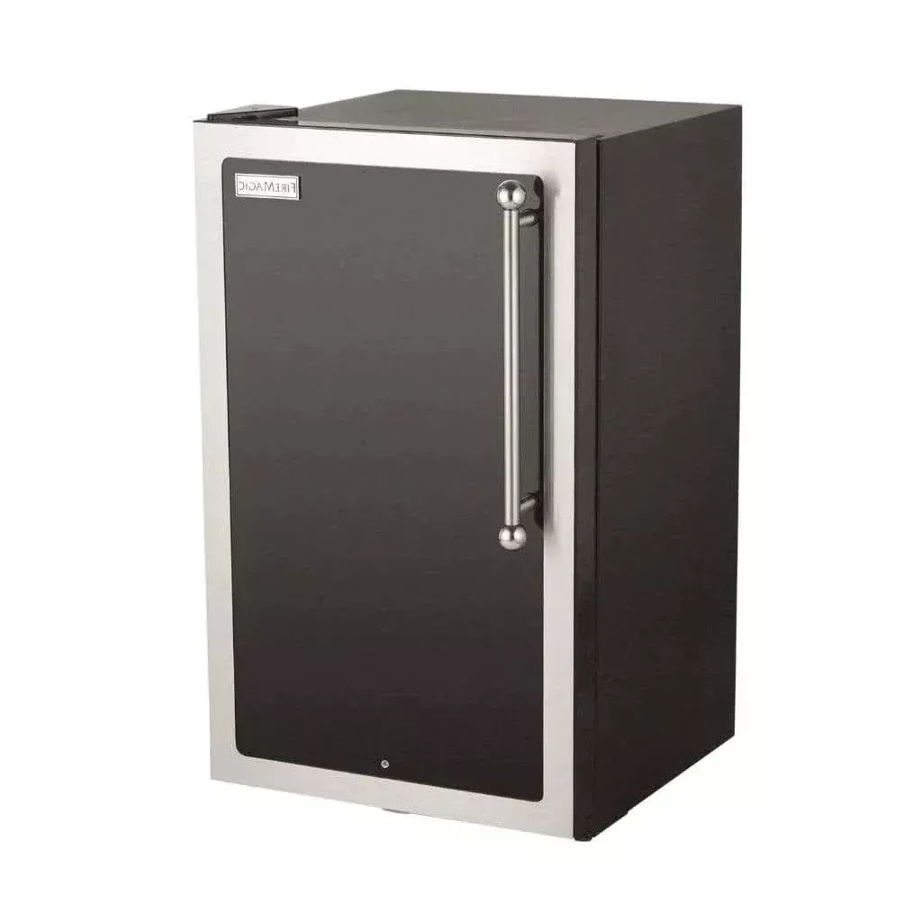 Fire Magic 20-Inch 4.0 Cu. Ft. Premium Left Hinge Compact Refrigerator - Stainless Steel Door / Black Cabinet - 3598-DL