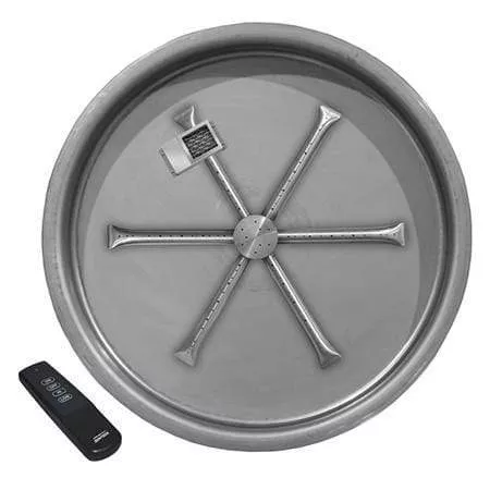 Firegear 19" Stainless Steel Round Pan Gas Fire Pit Insert FPB-19RBSTFS