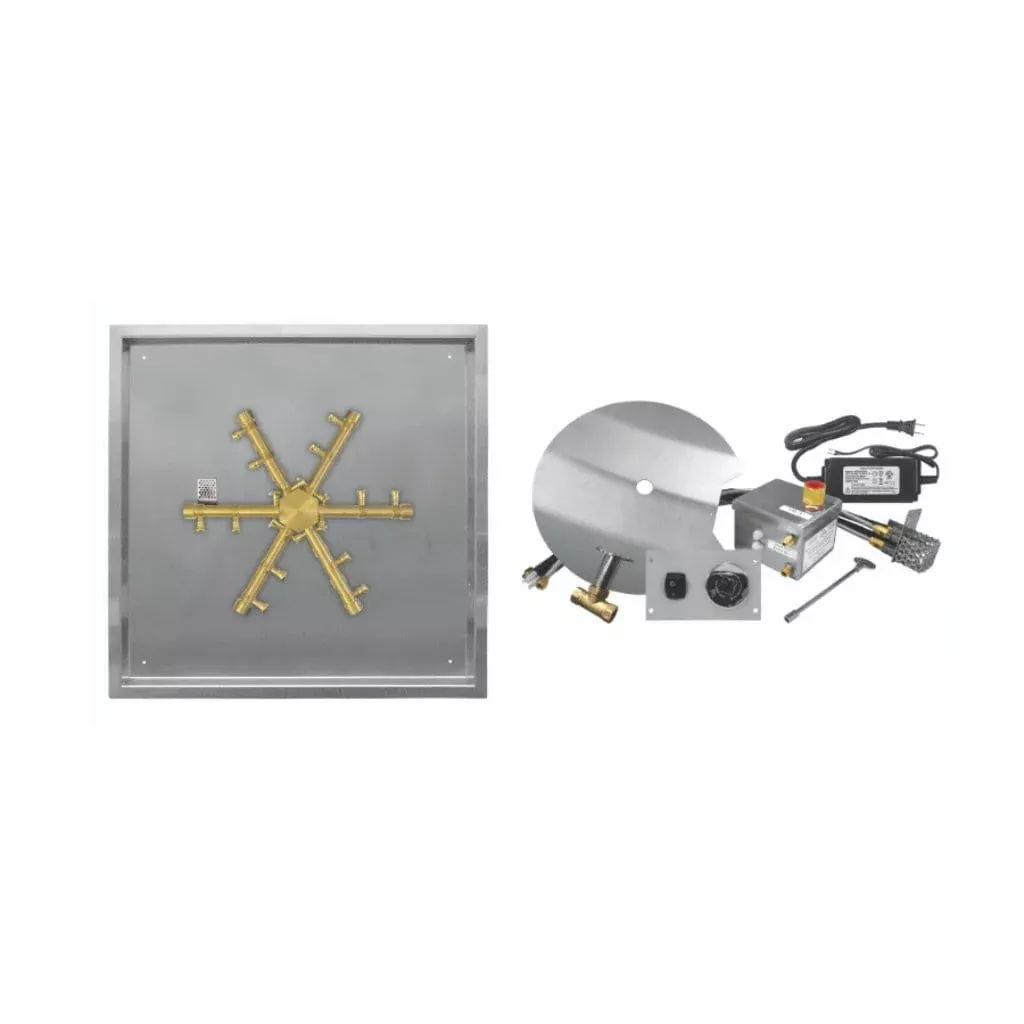 Firegear 20" Square Drop-In Pan Brass Burning Spur FPB-20SPSBR14AWS