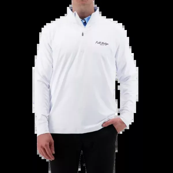 Full Wedge Golf - White Q-Zip - Mens