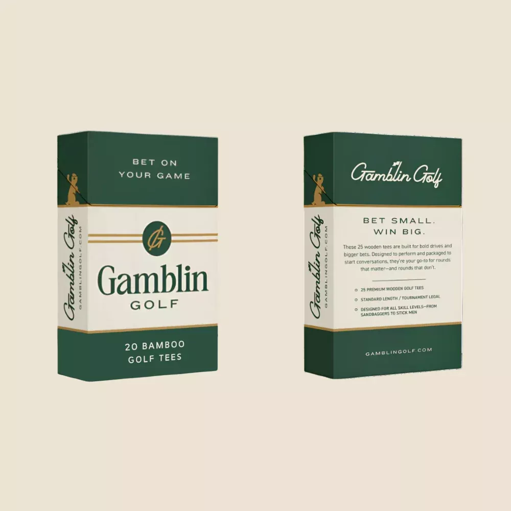 Gamblin Golf The Gentleman's Tee Pack - 20 Bamboo Tees
