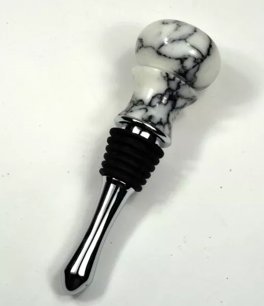 Hand Crafted Tru Stone White Marble Wine Topper