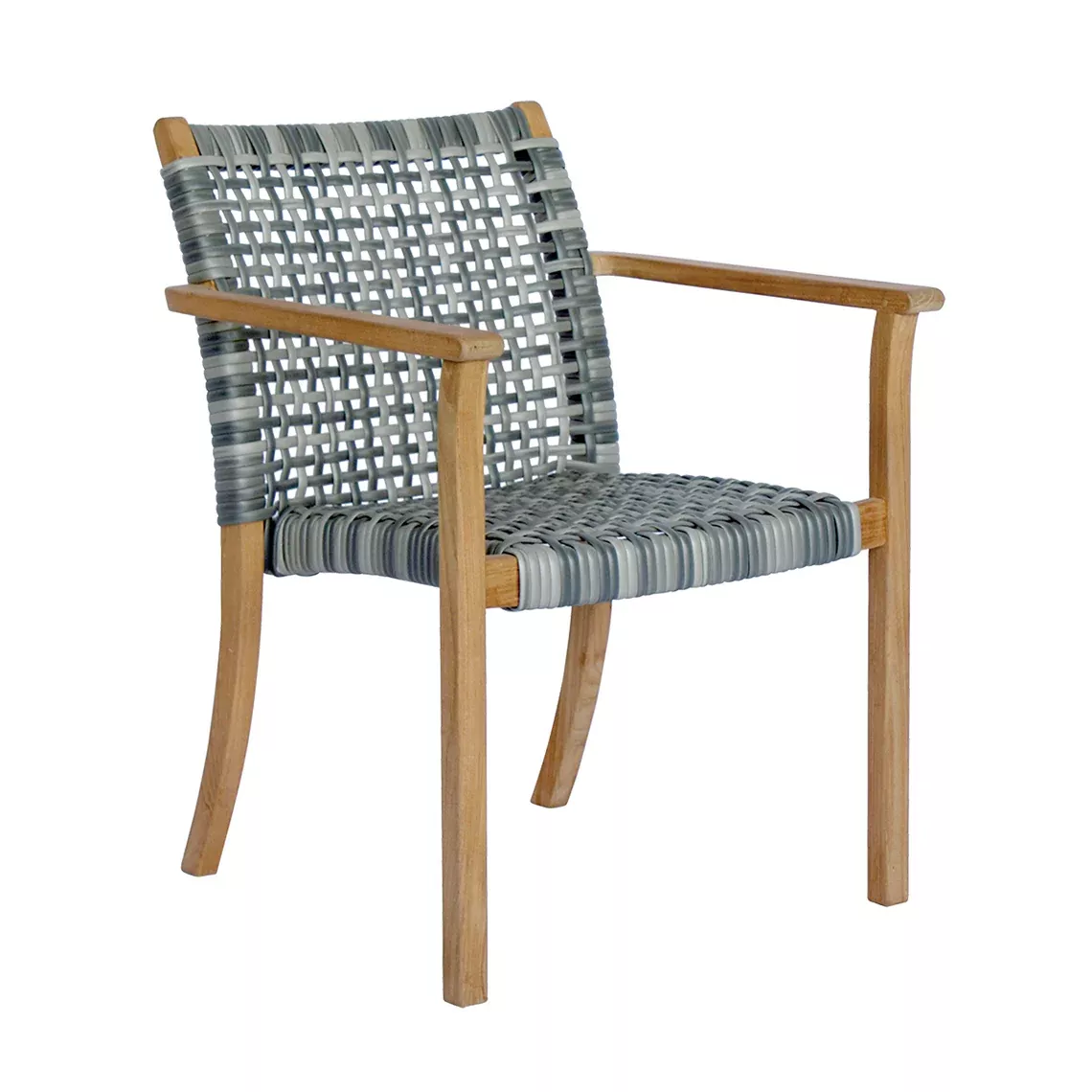 Kingsley Bate Catherine Grade A Teak and Wicker Stacking Dining Armchair