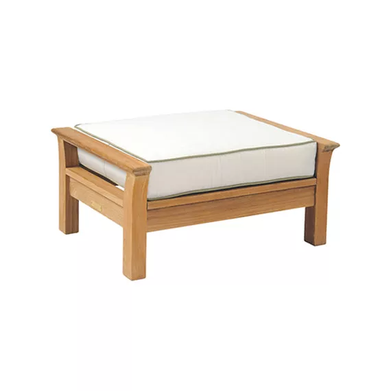 Kingsley Bate Chelsea Solid Teak Deep Seating Ottoman with Cushion Selection