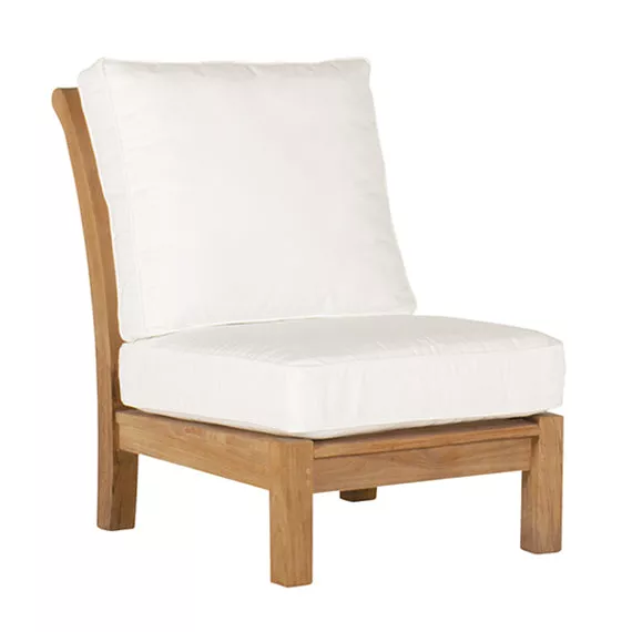 Kingsley Bate Chelsea Solid Teak Sectional Armless Chair with Cushion Selection