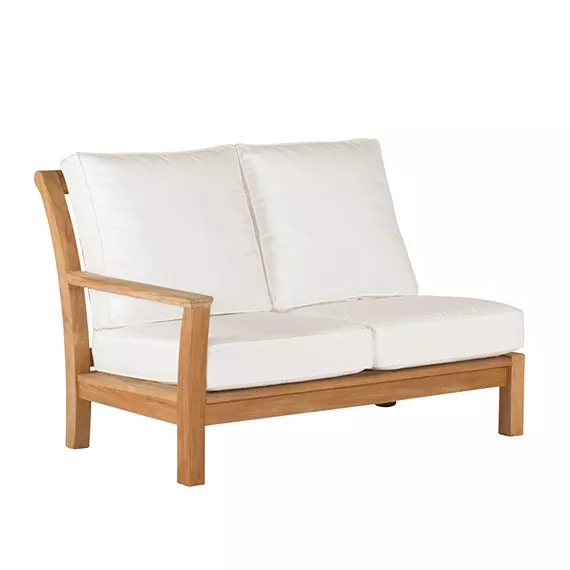 Kingsley Bate Chelsea Solid Teak Sectional Left-Arm Settee with Cushion Selection
