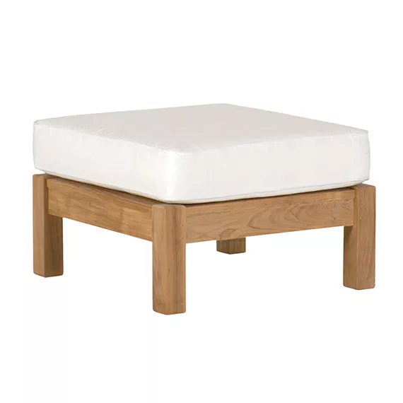 Kingsley Bate Chelsea Solid Teak Sectional Ottoman with Cushion Selection