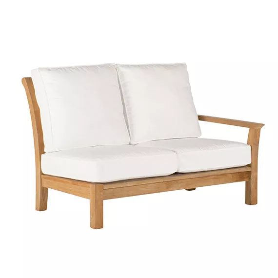 Kingsley Bate Chelsea Solid Teak Sectional Right-Arm Settee with Cushion Selection