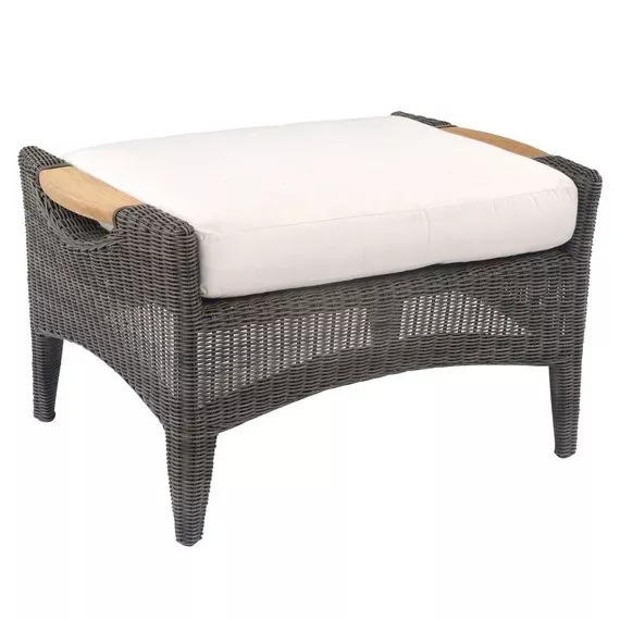 Kingsley Bate Culebra Textured Charcoal Wicker Deep Seating Ottoman