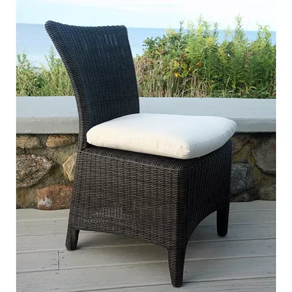Kingsley Bate Culebra Textured Charcoal Wicker Dining Side Chair