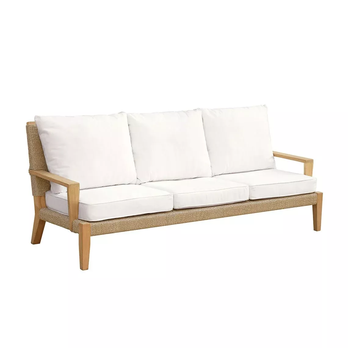 Kingsley Bate Hadley Natural Rope and Teak Deep Seating Sofa