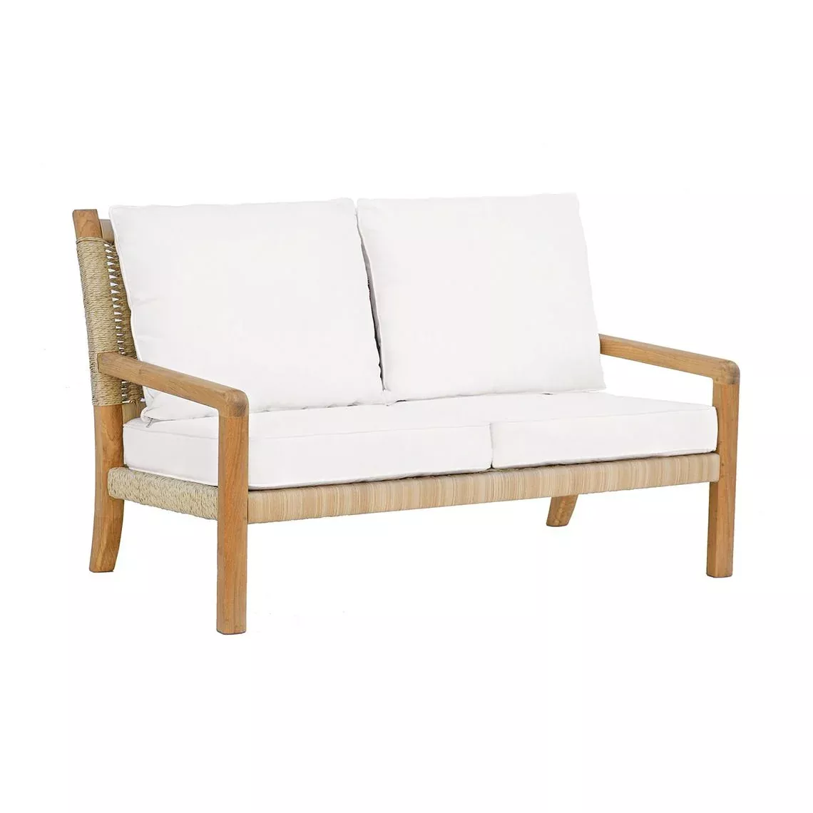 Kingsley Bate Hudson Teak and Woven Deep Seating Settee