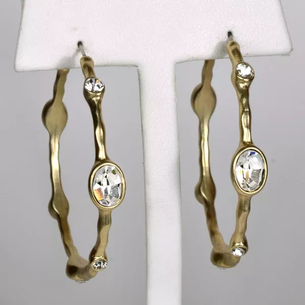 Large Hoops with Swarovski Crystals Earrings