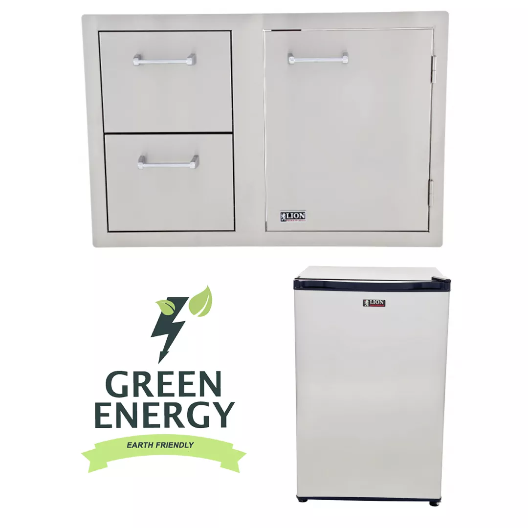 Lion BBQ Combination Door/Drawer and Refrigerator Package Deal
