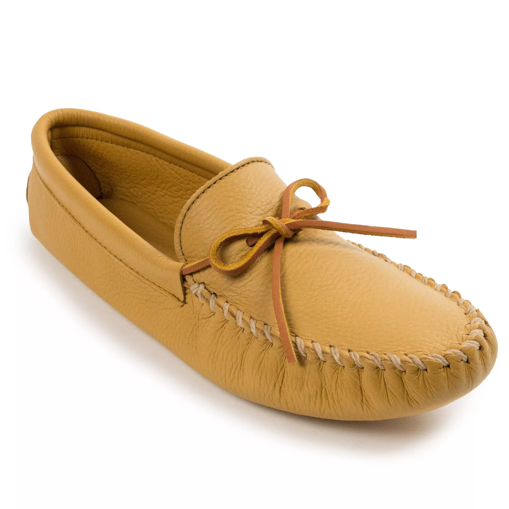 Men's Minnetonka Double Deerskin Softsole Natural 816