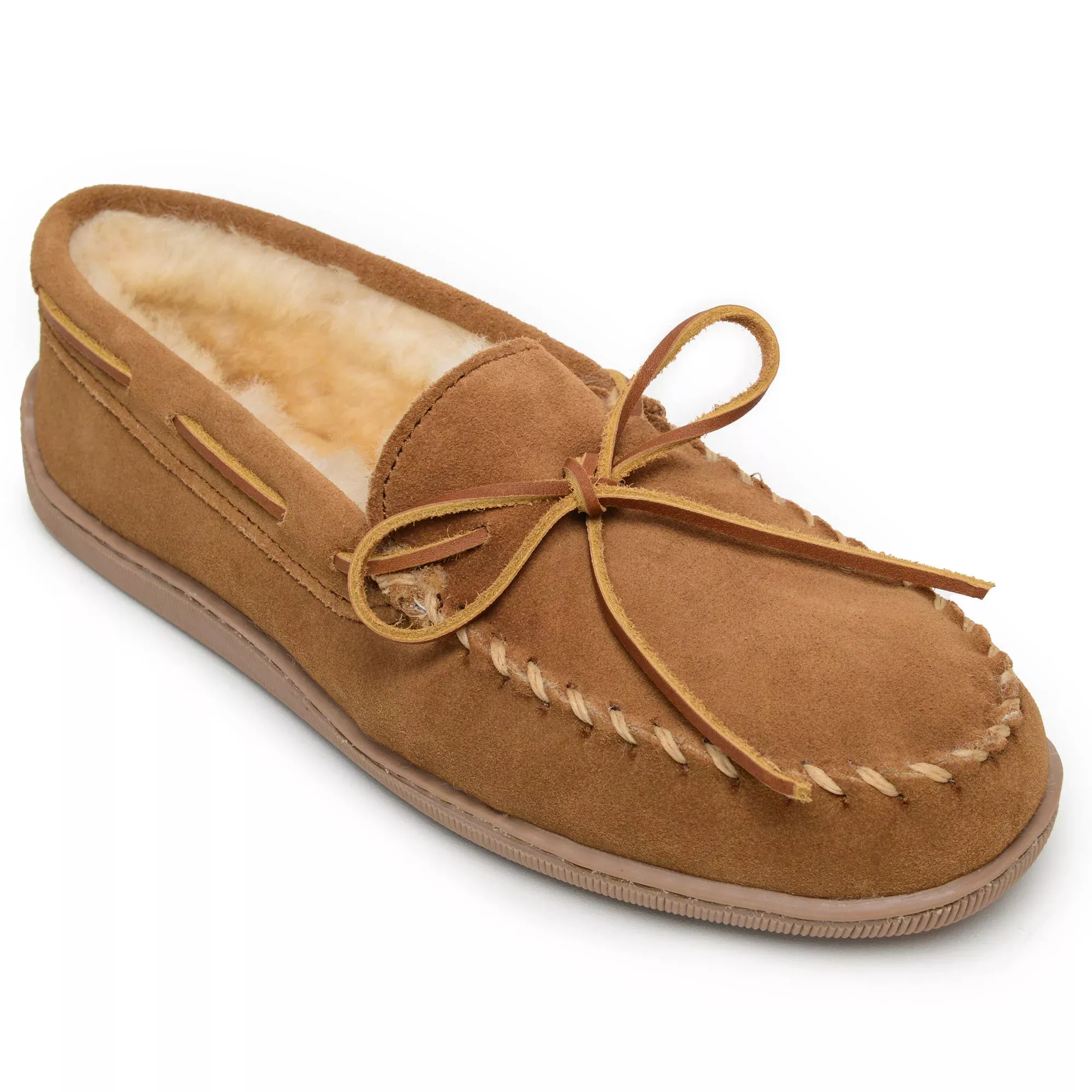 Men's Minnetonka Sheepskin Hardsole Moc Golden Tan 3741