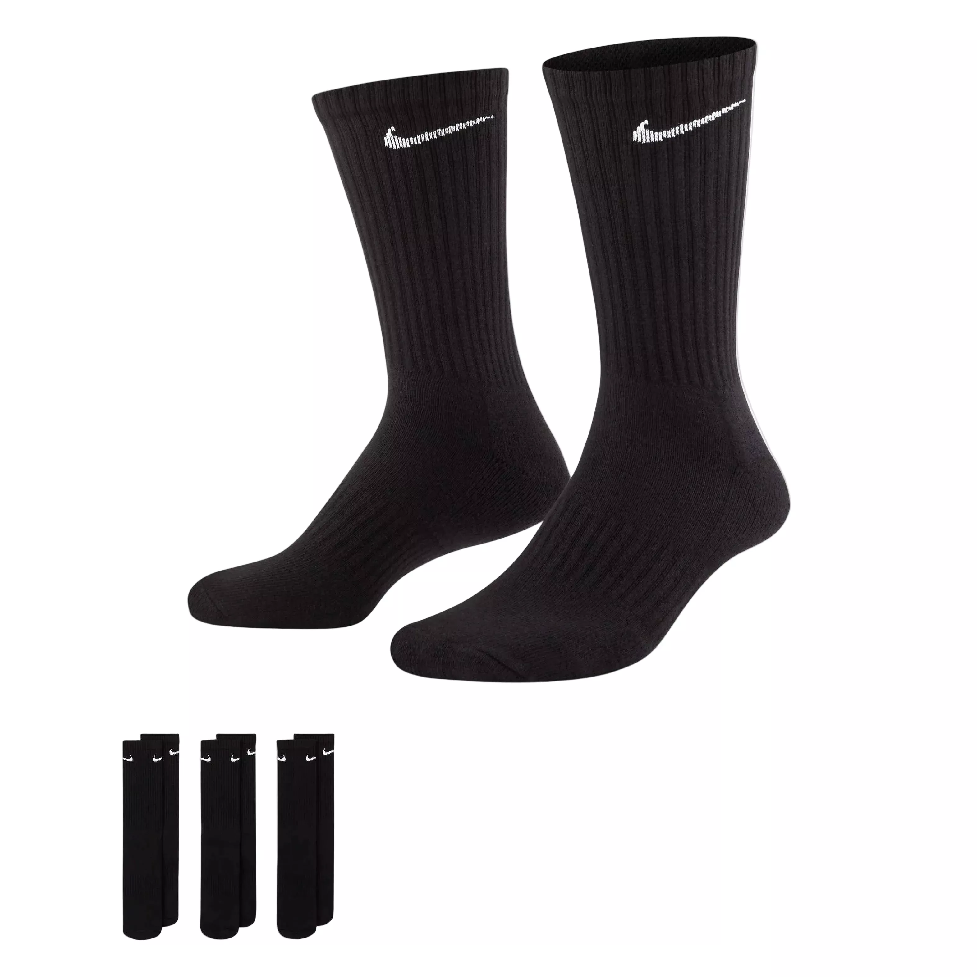 Nike Everyday Cushioned Crew Socks - Black - 3 Pairs