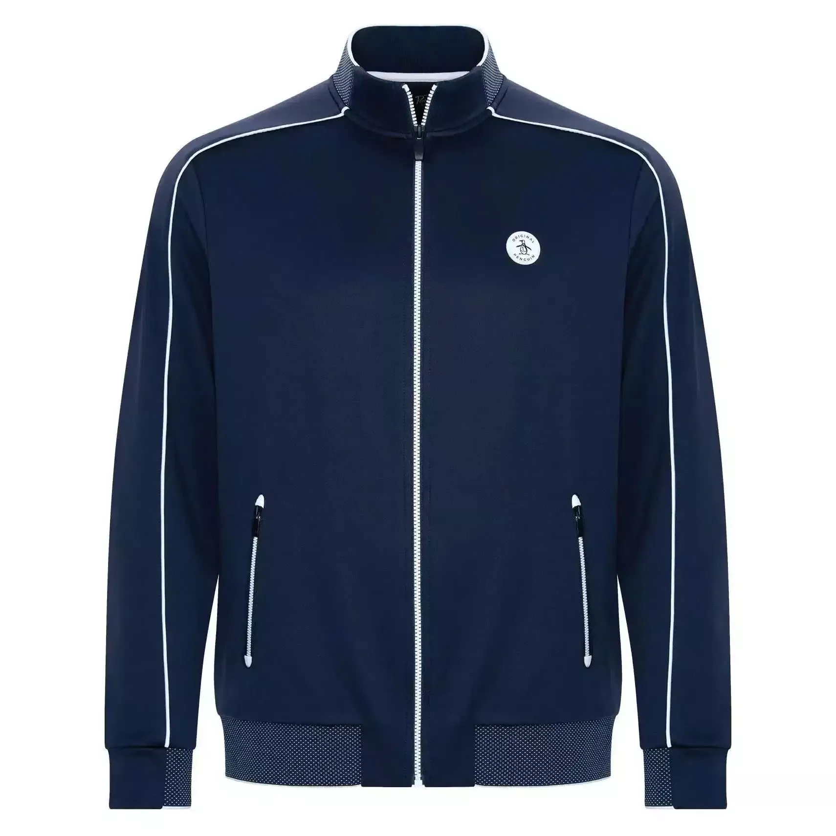Original Penguin Birdseye Track Jacket Black Iris Blue Mens